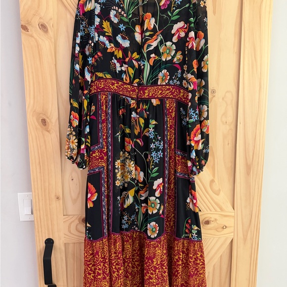 Anthropologie Adair Velvet-Trimmed Midi Dress - Picture 3 of 5